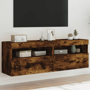 Vidaxl tv-wandmeubels met led 2 st 60x30x40 cm gerookt eikenkleurig