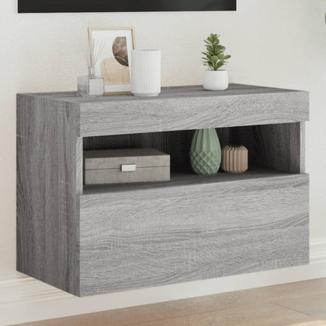 Vidaxl tv-wandmeubel met led-verlichting 60x30x40 cm grijs sonoma