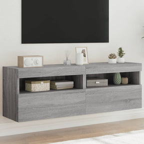 Vidaxl tv-wandmeubels met led 2 st 60x30x40 cm grijs sonoma eiken