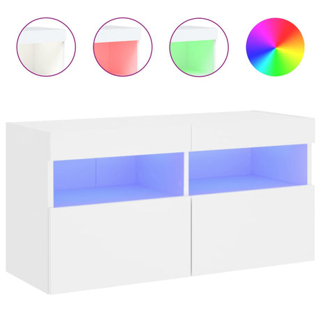 Vidaxl tv-wandmeubel met led-verlichting 80x30x40 cm wit