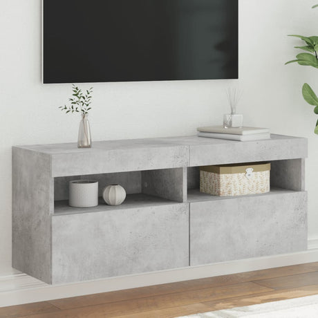 Vidaxl tv-wandmeubel met led-verlichting 100x30x40 cm betongrijs