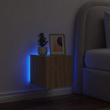 Vidaxl tv-wandmeubel met led-verlichting 30,5x35x30 cm sonoma eiken