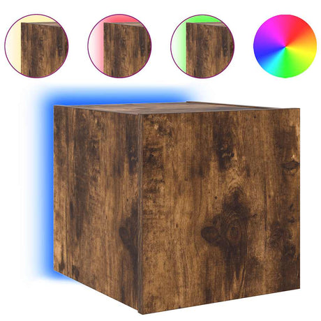 Vidaxl tv-wandmeubel met led-verlichting 30,5x35x30 cm gerookt eiken