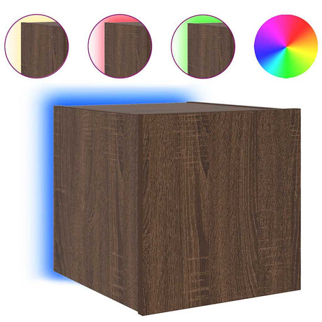 Vidaxl tv-wandmeubel met led-verlichting 30,5x35x30 cm bruineiken