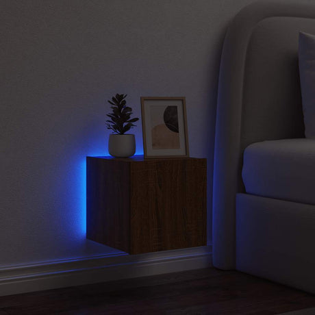 Vidaxl tv-wandmeubel met led-verlichting 30,5x35x30 cm bruineiken