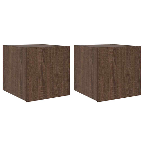 Vidaxl tv-wandmeubelen met led 2 st 30,5x35x30 cm bruin eikenkleur