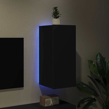 Vidaxl tv-wandmeubel met led-verlichting 30,5x35x70 cm zwart