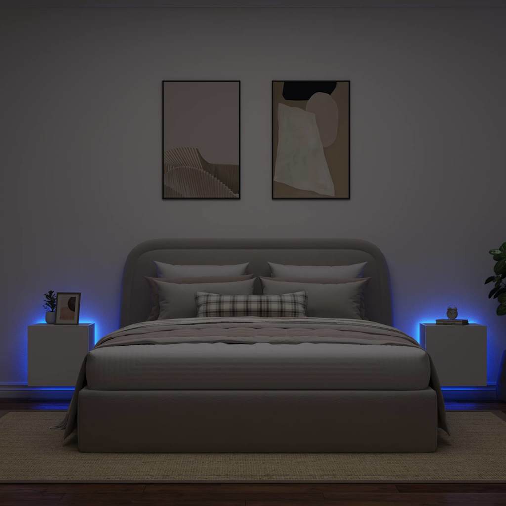 Vidaxl tv-wandmeubelen met led-verlichting 2 st 40,5x35x40 cm wit