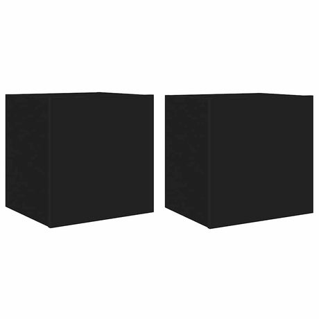 Vidaxl tv-wandmeubelen met led-verlichting 2 st 40,5x35x40 cm zwart