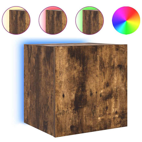 Vidaxl tv-wandmeubel met led-verlichting 40,5x35x40 cm gerookt eiken