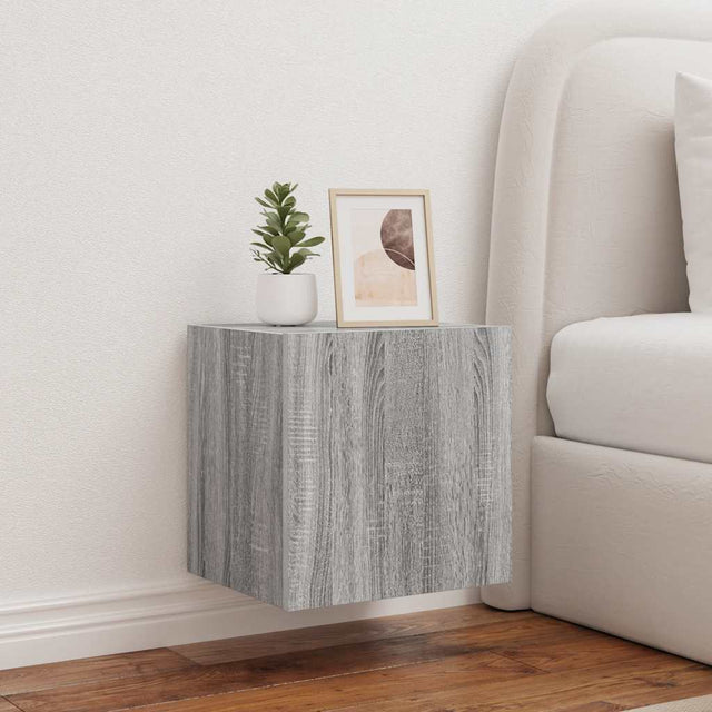 Vidaxl tv-wandmeubelen met led 2 st 40,5x35x40 cm grijs sonoma eiken