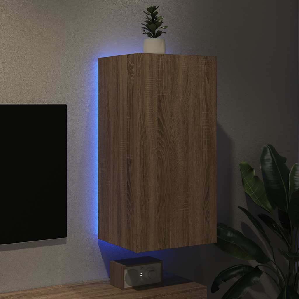 Vidaxl tv-wandmeubel met led-verlichting 40,5x35x80 cm sonoma eiken