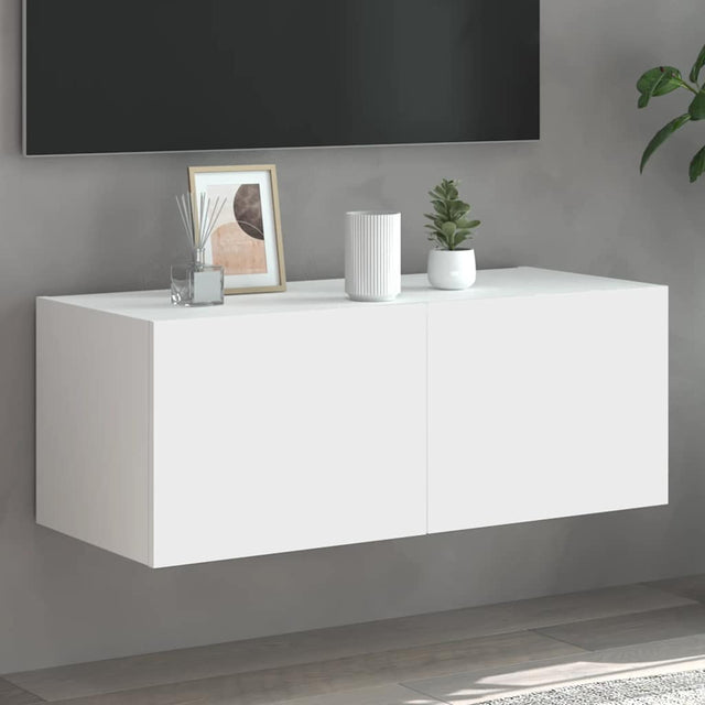 Vidaxl tv-wandmeubel met led-verlichting 80x35x31 cm wit