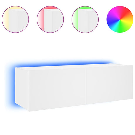 Vidaxl tv-wandmeubel met led-verlichting 100x35x31 cm wit