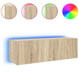 Vidaxl tv-wandmeubel met led-verlichting 100x35x31 cm sonoma eiken