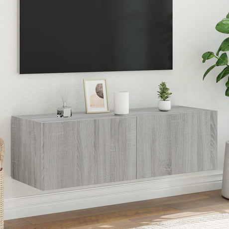 Vidaxl tv-wandmeubel met led-verlichting 100x35x31 cm grijs sonoma