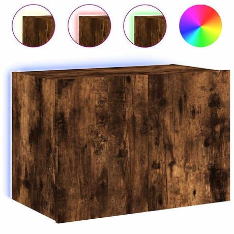 Vidaxl tv-wandmeubel met led-verlichting 60x35x41 cm gerookt eiken