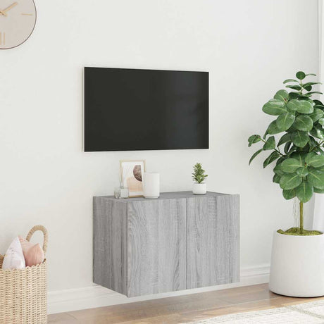 Vidaxl tv-wandmeubel met led-verlichting 60x35x41 cm grijs sonoma