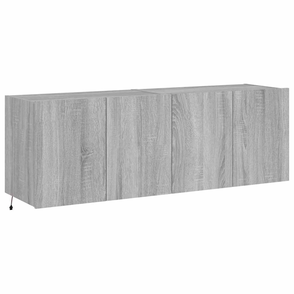 Vidaxl tv-wandmeubels met led 2 st 60x35x41 cm grijs sonoma eiken