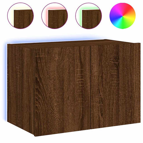 Vidaxl tv-wandmeubel met led-verlichting 60x35x41 cm bruin eikenkleur