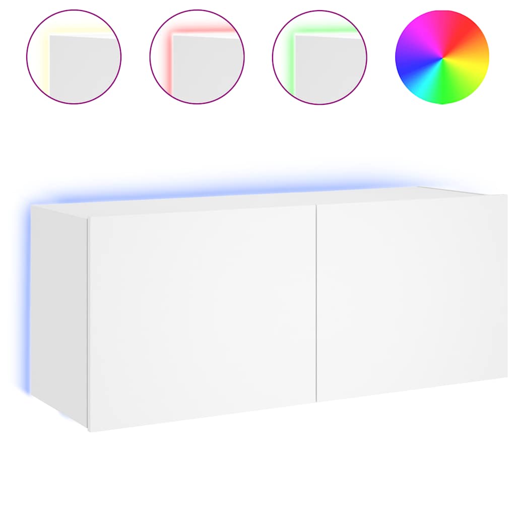Vidaxl tv-wandmeubel met led-verlichting 100x35x41 cm wit