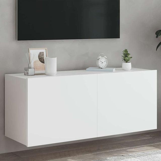 Vidaxl tv-wandmeubel met led-verlichting 100x35x41 cm wit