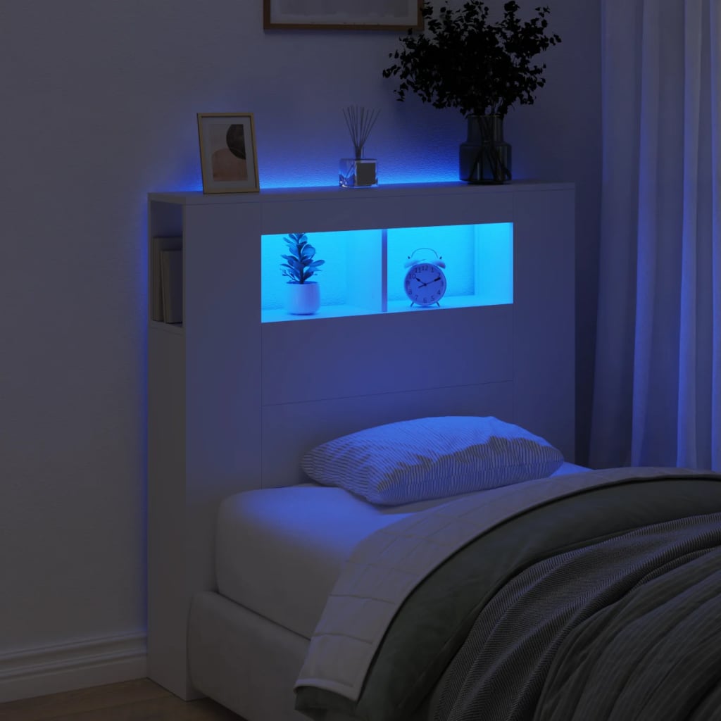 Vidaxl hoofdeinde met led 100x18,5x103,5 cm bewerkt hout