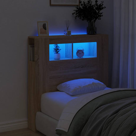Vidaxl hoofdeinde met led 100x18,5x103,5 cm bewerkt hout sonoma eiken