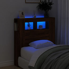 Vidaxl hoofdeinde met led 100x18,5x103,5 cm bewerkt hout bruineiken