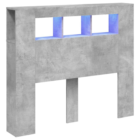 Vidaxl hoofdeinde met led 120x18,5x103,5 cm bewerkt hout betongrijs