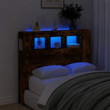 Vidaxl hoofdeinde met led 120x18,5x103,5 cm bewerkt hout gerookt eiken