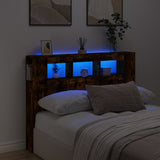 Vidaxl hoofdeinde met led 140x18,5x103,5 cm bewerkt hout gerookt eiken