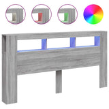Vidaxl hoofdeinde met led 200x18,5x103,5 cm bewerkt hout grijs sonoma