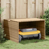 Vidaxl garage voor robotmaaier 86x90x52 57 cm poly rattan beige