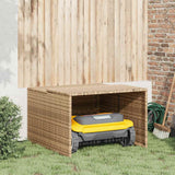 Vidaxl garage voor robotmaaier 86x90x52 57 cm poly rattan beige