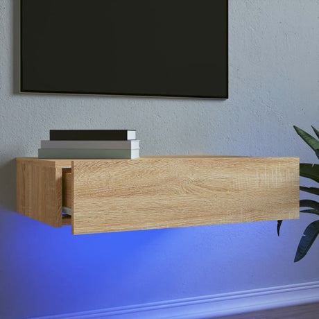 Vidaxl tv-meubel met led-verlichting 60x35x15,5 cm sonoma eikenkleurig
