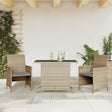 Vidaxl 3-delige bistroset met kussens poly rattan gemengd beige