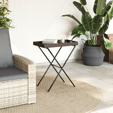 Vidaxl dienbladtafel inklapbaar 65x40x75 cm poly rattan bruin