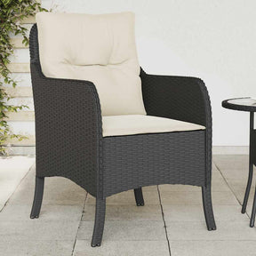 Vidaxl tuinstoelen 2 st met kussens poly rattan zwart