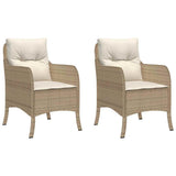 Vidaxl tuinstoelen 2 st met kussens poly rattan beige