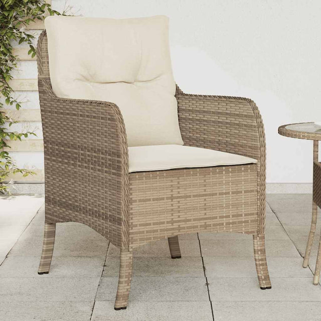 Vidaxl tuinstoelen 2 st met kussens poly rattan beige