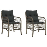 Vidaxl tuinstoelen 2 st met kussens poly rattan grijs