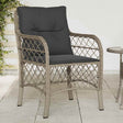 Vidaxl tuinstoelen 2 st met kussens poly rattan lichtgrijs