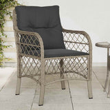 Vidaxl tuinstoelen 2 st met kussens poly rattan lichtgrijs