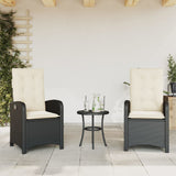Vidaxl tuinstoelen 2 st verstelbaar met kussens poly rattan zwart