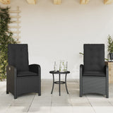 Vidaxl tuinstoelen 2 st verstelbaar met kussens poly rattan zwart