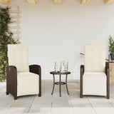 Vidaxl tuinstoelen 2 st verstelbaar met voetensteun poly rattan bruin