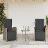 Vidaxl tuinstoelen 2 st verstelbaar met voetensteun poly rattan grijs