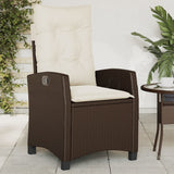 Vidaxl tuinstoel verstelbaar met kussens poly rattan bruin