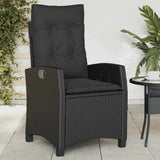 Vidaxl tuinstoelen 2 st verstelbaar met kussens poly rattan zwart